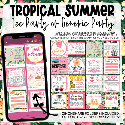 Tropical Summer Easy Peasy Tee Party & Generic Party System (Includes Messenger Party!)