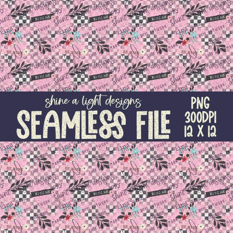Seamless File Floral Kiss Me Digital Download